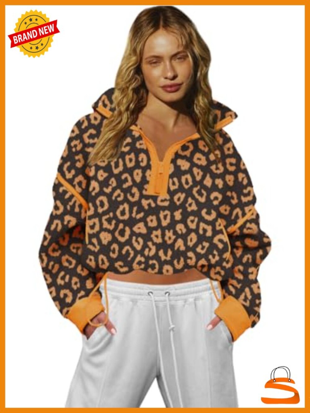 Womens Fleece Half Zip Sweatshirt Sherpa Pullover with Pockets